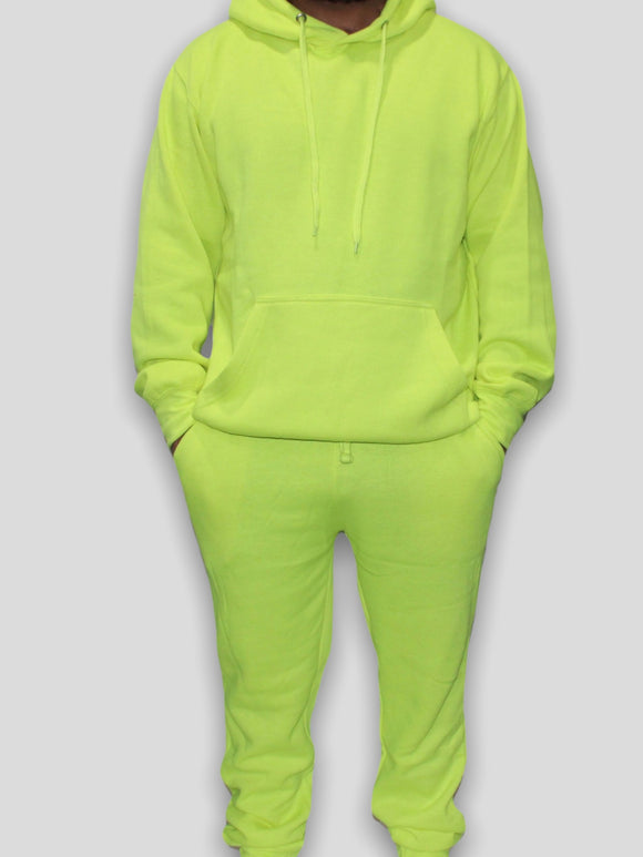 Neon Lime Adult Pull Over Sweat Suit