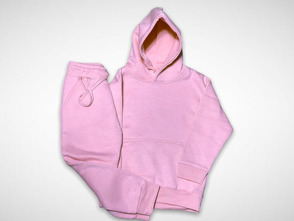 KIDS Light Pink Pull Over Sweat Suit